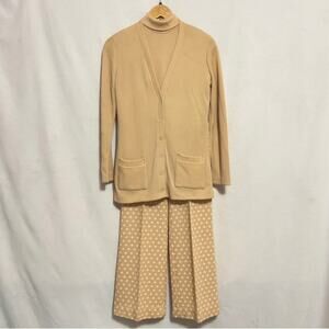 STAGE 7 SEVEN Vintage 50s 60s cardigan 3pc pantsuit leisure suit 6/8 M Medium